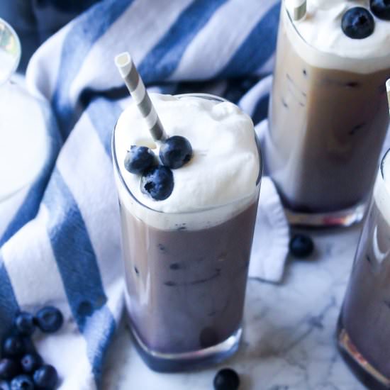 Fresh Blueberry Cold Brew Lattes