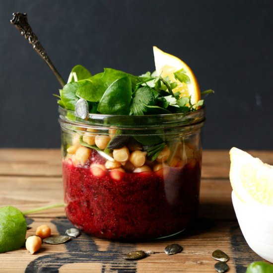 Beetroot Amaranth with Chickpeas