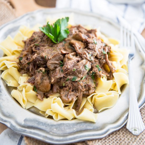 Shredded Beef Stroganoff