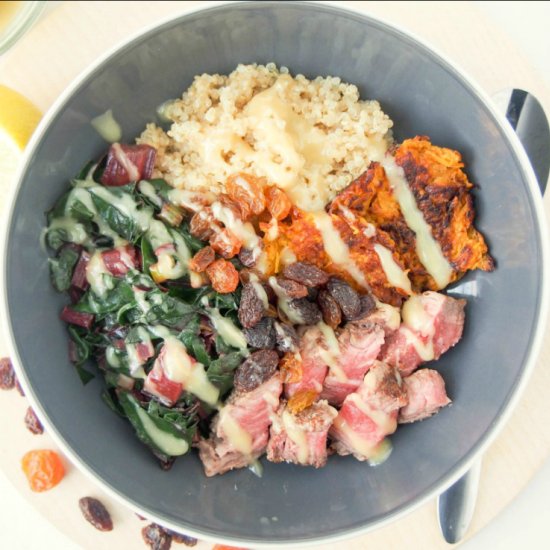 Leftover Steak Quinoa Bowl