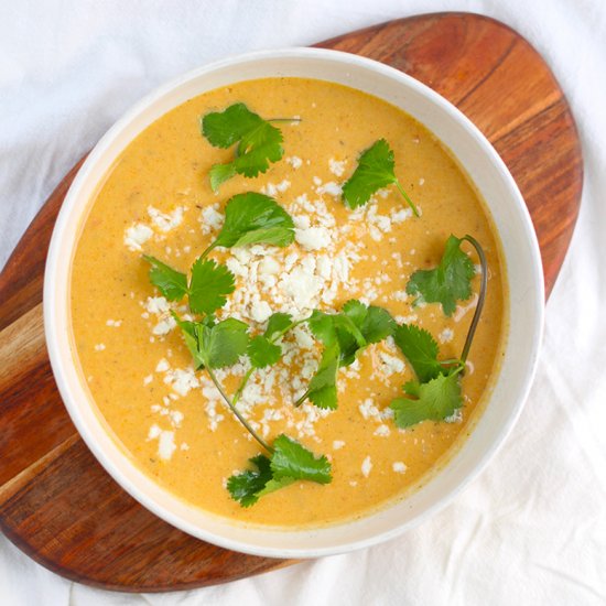 Roasted Vegetable Soup with Tahini