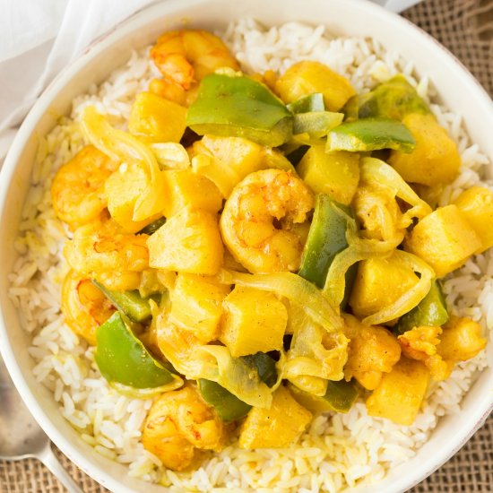 Curry Shrimp with Pineapple