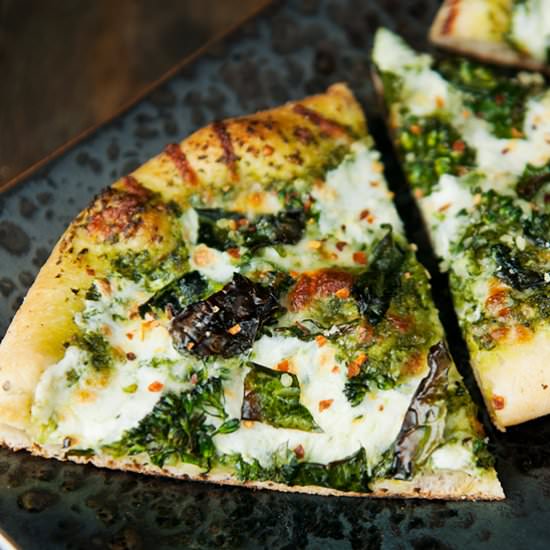 Emerald Kale Pesto Pizza