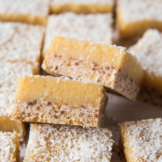 Lemon and Macadamia Slice