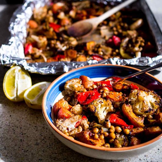 Moroccan Roast Veg w/ Chickpeas