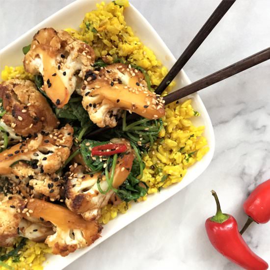 Teriyaki Cauliflower & Kale Stirfry