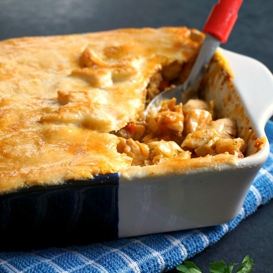 Chicken and leek pie