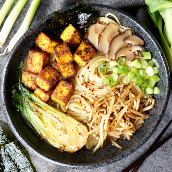 vegan crispy tofu ramen