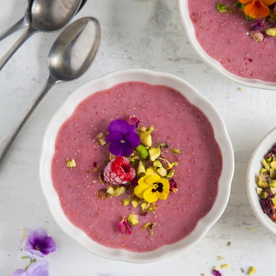 Rose & Raspberry Chia Pudding