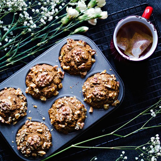 Chai Spiced Banana Walnut Muffins