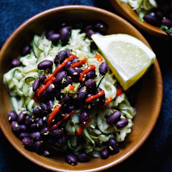 Lemony Miso Zucchini Noodles