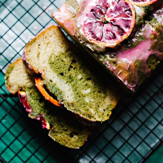 Blood Orange Nutmeg & Matcha Cake