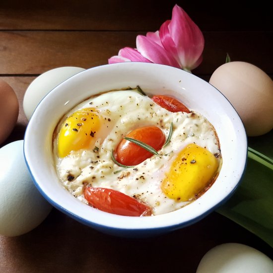 Baked Eggs with Herbed Ricotta