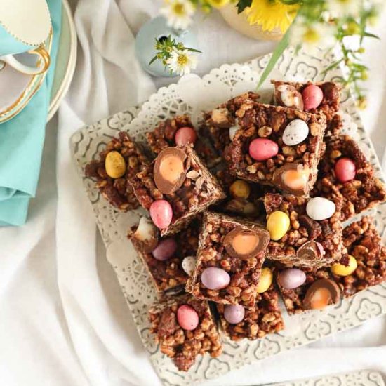 Chocolate Rice Crispy Fridge Cake