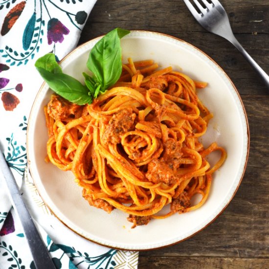 Creamy Sausage Linguine