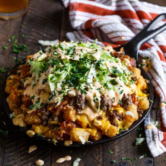 Bacon Cheeseburger Tater Tot Nachos