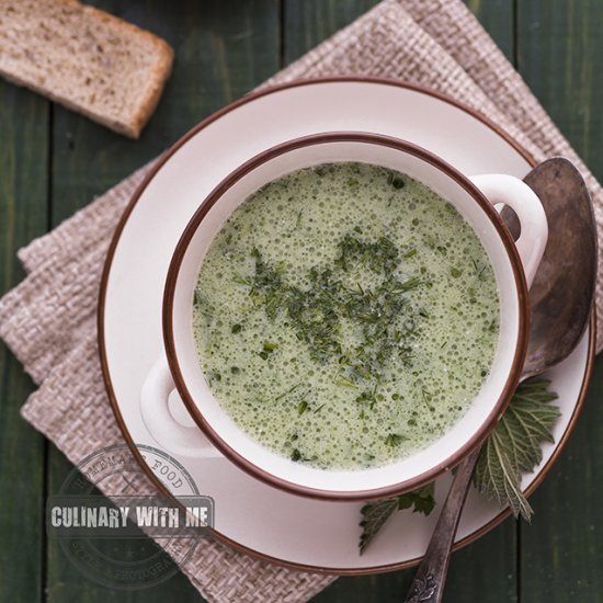 Cold yogurt and nettle soup