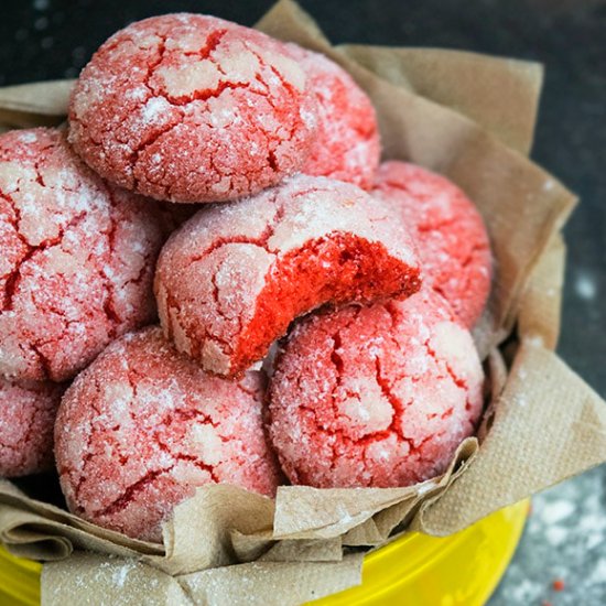 Red Velvet Crinkle Cookies