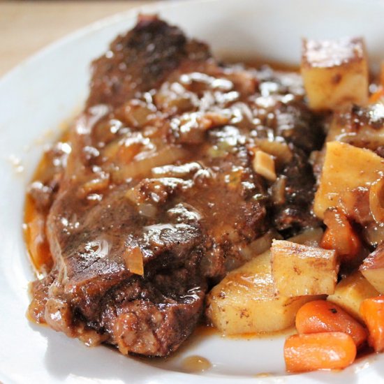 Braised Steaks with Root Vegetable