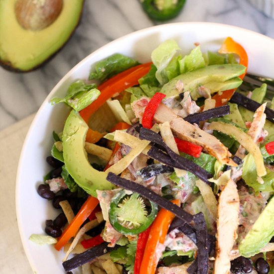 Chicken Fajita Salad w Fresh Salsa