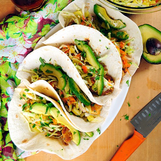 Fish Tacos with Pineapple Slaw