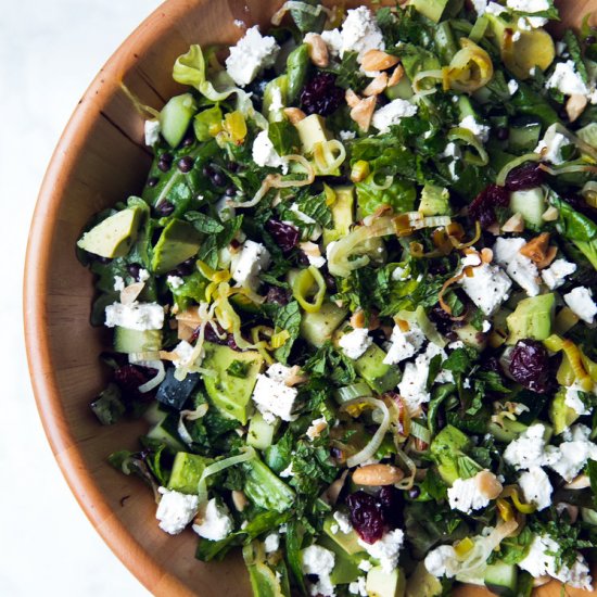 Lentil, Feta, and Avocado Salad