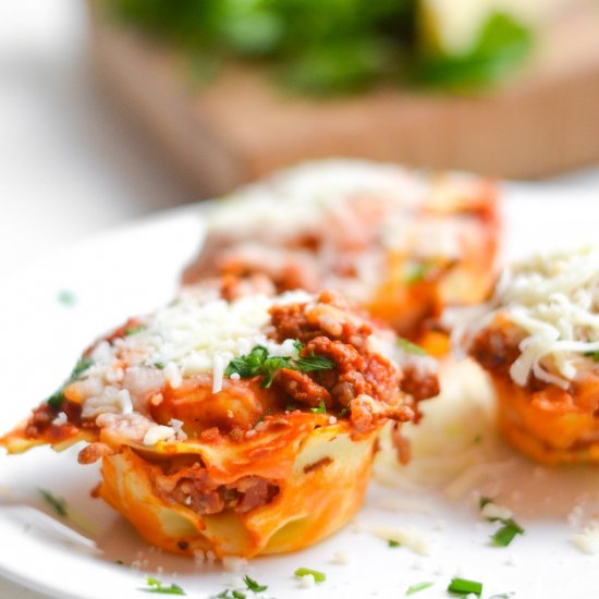 Mini Lasagna Cups with Ravioli