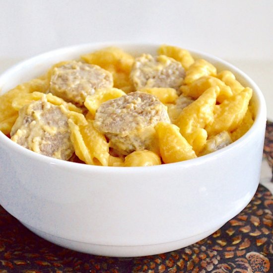 Bratwurst and Beer Mac and Cheese