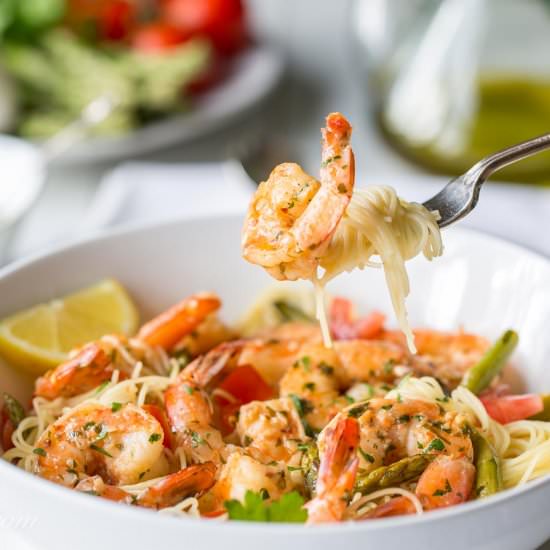 Shrimp Scampi with Asparagus