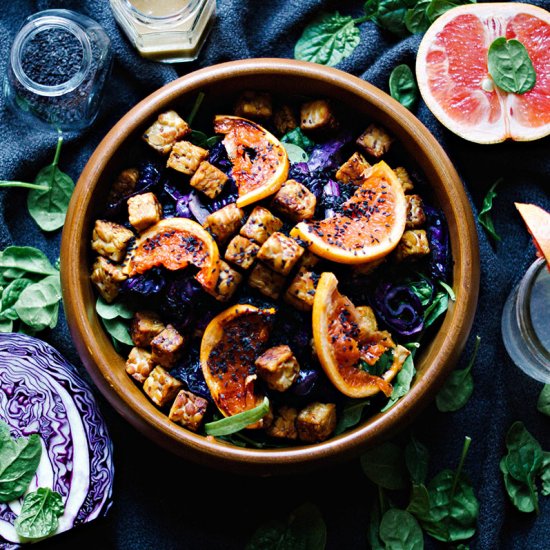 Sesame Roasted Cabbage Salad