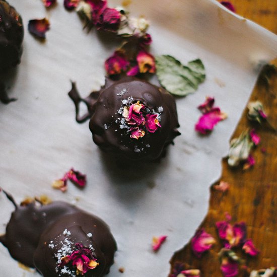 Salted Caramel Bourbon Rose Truffle