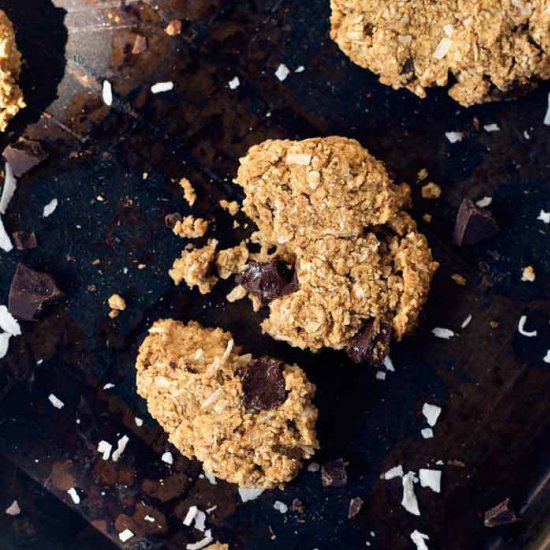 vegan coconut pb oatmeal cookies