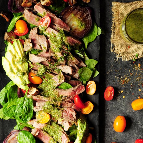 Steak Salad with Chimichurri Sauce