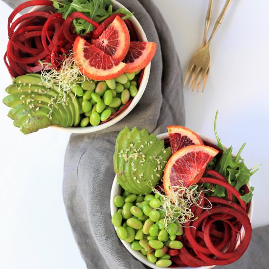 Balsamic Ginger Beet Noodle Bowl