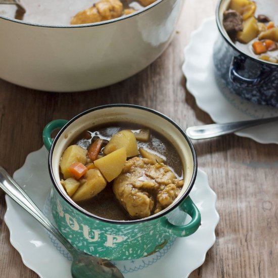 Beef Vegetable Soup with Dumplings