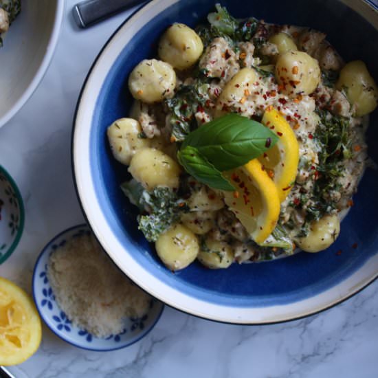 Creamy Sausage and Kale Gnocchi