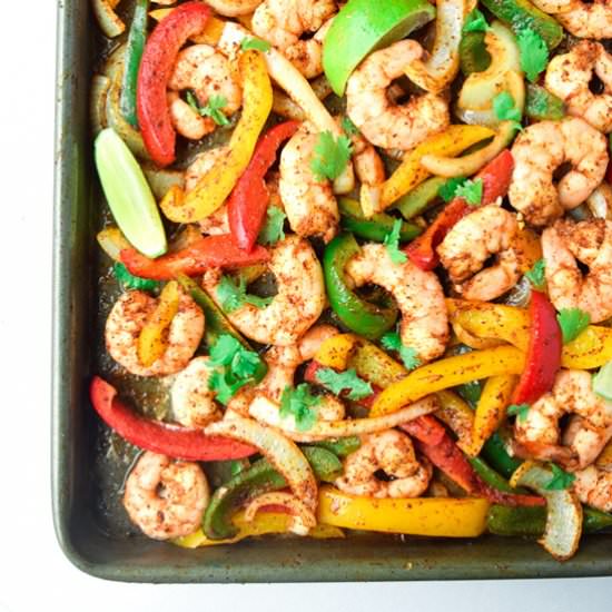 Sheet Pan Shrimp Fajitas