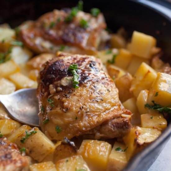 Dijon Braised Chicken Thighs