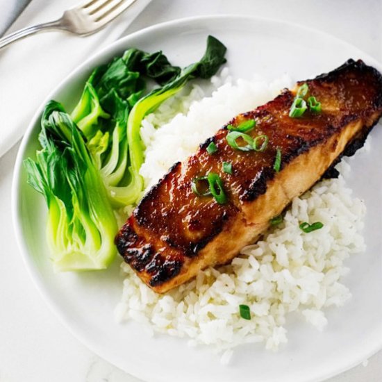 Ginger Glazed Miso Salmon