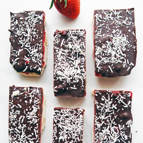 Chocolate Strawberry Coconut Bars