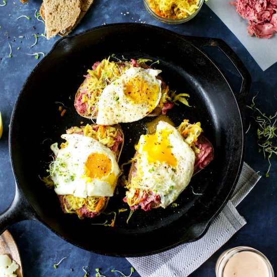 Open Faced Breakfast Reuben