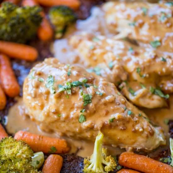 Sheet Pan Peanut Chicken & Veggies