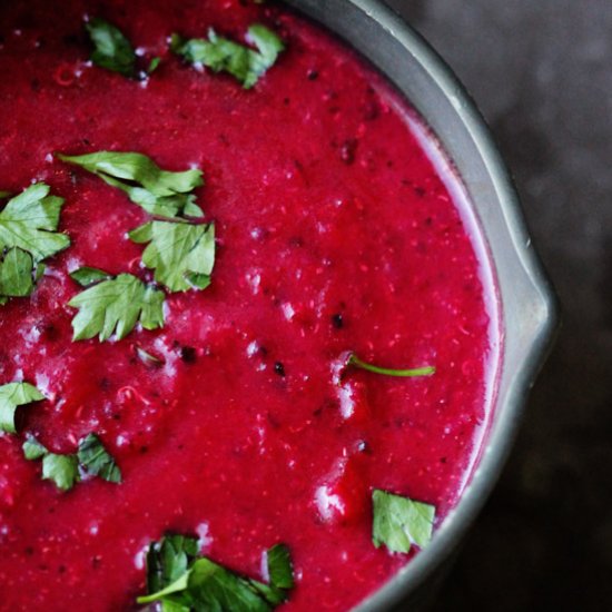 Beets Quinoa Avocado Soup