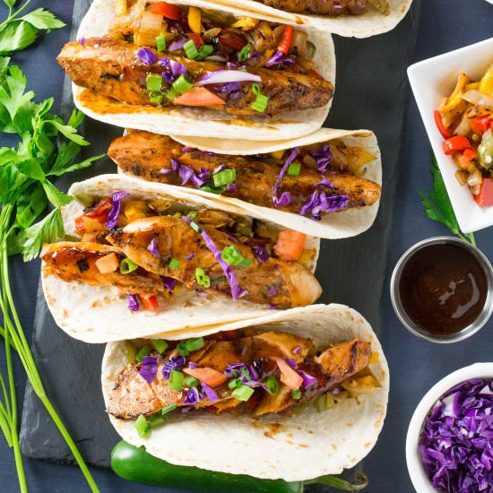 Szechuan Salmon Tacos