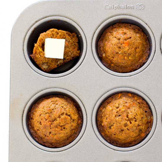 Healthy Carrot Cake Muffins