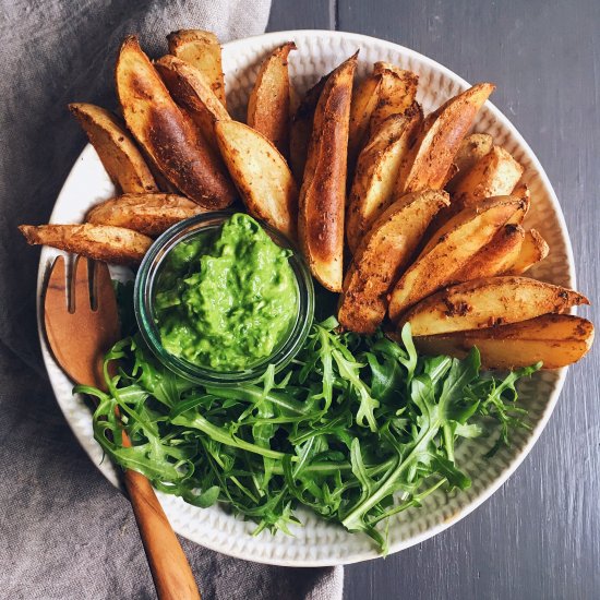 Oven-Baked Fries and Creamy Avocado