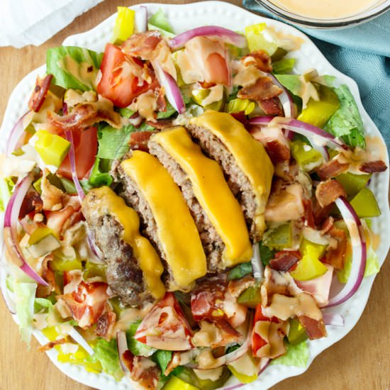 Cheeseburger Salad with Big Mac Dressing