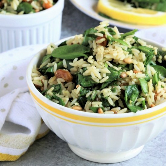 Lemon Ginger Spinach & Rice Skillet