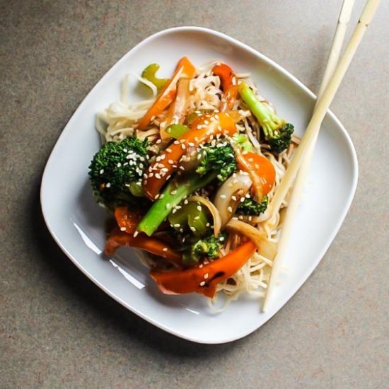 Vegetable Teriyaki Chow Mein