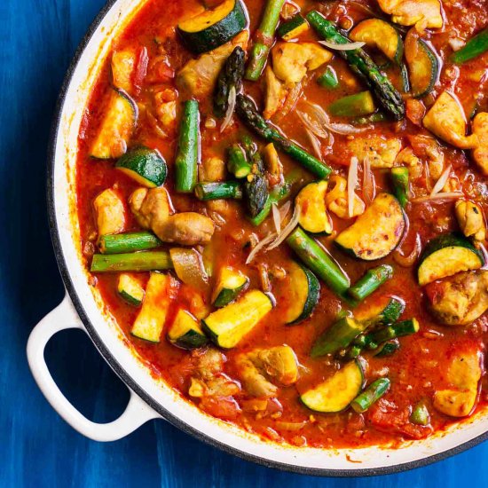 Spring Vegetable Chicken Tagine